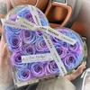 Em estoque atacado espelho portátil caixa de presente amor flores CD caixa de flores acrílico transparente cesta de flores tampa caixa de presente