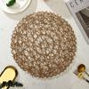 Palha de Papel Estilo Japonês Waffle Jogo Americano Ocidental Tapete Isolante de Calor para Mesa de Jantar Tapete Redondo para Mesa de Jantar Descanso para Copo Tapete para Panela Tapete para Tigela Doméstico