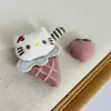 Procesamiento Personalizado - Broche de Gato con Cono de Helado de Dibujos Animados Relleno de Algodón, Broche para Bolso, Pasador, Ropa, Sombreros, Zapatos, Calcetines, Accesorios y Materiales