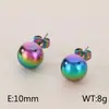 Pendientes Redondos de Perlas Personalizados Unisex en Múltiples Tamaños y Colores, Pendientes Sencillos y Modernos de Acero de Titanio con un Toque de Lujo Ligero y de Alta Gama
