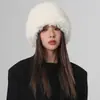 Nuevo Estilo Sombrero de Felpa Sombrero Cubeta para Mujer Engrosado Cálido Protección para Orejas Mostrando la Cara Sombrero Cubeta Pequeño Sombrero de Pescador Sombrero de Lana para Ponerse