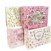 Bolsa de Regalo de Tarjeta Blanca Colección Ins Dibujos Animados Cartón Blanco de Alto Valor Engrosado Gran Capacidad Bolso de Mano para Regalo de Cumpleaños
