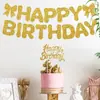 Tema de Cumpleaños Suministros para Fiestas Infantiles Banderín Decorativo de Letras con Purpurina Flor Banner Decoraciones de Fábrica de Sabores