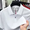 Camiseta de algodón mercerizado para hombre, estilo nuevo de verano, manga corta, cuello camisero moderno, cómoda, transpirable, no da calor, camiseta de algodón puro para hombre al por mayor