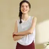 2026 Novo Estilo Saída de Yoga, Colete de Yoga Respirável em Fibra de Bambu, Roupa Esportiva Solta de Gola Redonda sem Mangas com Bainha Ajustável
