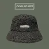 Sombreros de Otoño e Invierno para Mujer, Sombreros de Marca Tendencia Estilo Coreano, Sombreros Cubeta Cálidos de Felpa de Lana de Cordero Estilo Japonés, Sombreros de Pescador Versátiles