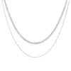 Collar de Cadena Hueso de Serpiente de Doble Capa Europeo y Americano Transfronterizo para Mujer, Diseño de Nicho de Lujo Ligero, Sensación de Alta Gama, Versátil y Elegante, Cadena para Clavícula Apilable