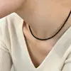 Cadena de Clavícula de Perla Barroca de Cristal Negro Estilo Dulce Fresco Distante Personalizada Moda Femenina Versátil de Gama Alta