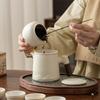 Set de Bolsa de Viaje Portátil Blanco Crema Una Olla Cuatro Tazas Camping al Aire Libre Taza para Coche Expreso Tetera Taza de Negocios