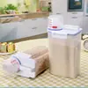 Balde de Arroz Zecheng com Alça de Medidor 2kg Transparente à Prova de Mariposas e Umidade Tanque de Armazenamento de Cozinha Tanque de Grãos Balde de Grãos Mistos