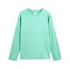 Camiseta base de manga larga de color liso, cuello redondo, corte holgado, unisex, 220g, algodón puro de Xinjiang peinado, a la moda, para hombre