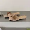 Chanclas con Decoración de Flores para Mujer para Verano, Nuevo Estilo 2026 Sandalias de Cuña Impresionantes con Punta Cuadrada y Pedrería