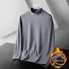 Conjunto de Roupa Íntima Térmica Masculina com Gola Média para o Inverno, Tecido Dupla Face Escovado, Gerador de Calor, Adequado para Jovens Adultos, Inclui Blusa e Calça