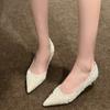 Zapatos Cómodos de Estilo de Nicho de Gama Alta, Nuevo Modelo Otoño 2026, Tacones Altos Elegantes con Pedrería, Zapatos de Punta Fina Stiletto para Dama de Honor y Boda