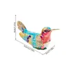 Caja de joyería de colibrí esmaltada, aleación incrustada con diamantes, adorno de pájaro para guardar anillos, pendientes y accesorios, regalo de decoración de escritorio