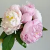Flores Artificiales de Peonía, 3 Flores 4 Capullos, Flores de Peonía Hechas a Mano, Decoración del Hogar, Ramo de Novia, Flores de Hibisco