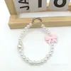 Nuevo Estilo Correa para Teléfono Móvil Cadena de Teléfono Móvil Mariposa Perla Correa de Muñeca Cadena de Funda de Teléfono Móvil con Cuentas Colgante para Teléfono Móvil