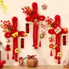 Decoración colgante de puerta con Nudo Wanzi 2026 Año del Caballo Decoración de Año Nuevo Colgante Nudo Chino Ambiente Configuración de Escena Adorno colgante para el Festival de Primavera
