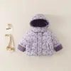Chaqueta de Algodón Estampada Elegante para Niñas 2026 Nuevo Estilo Coreano Otoño Invierno Forro Polar Ropa Casual para Niñas Jóvenes