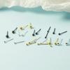 Aretes plateados mini cuentas brillantes cuentas redondas pasadores de oreja para mujer bola redonda grande y pequeña Clavos de hueso de oreja Frijol Plateado todo partido cuidado de orejas