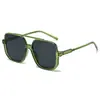 Gafas de Sol Vintage de Doble Puente con Montura Inferior Moda Europea y Americana Cuadradas de Marco Grande Celebridad de Internet Maquillaje Sencillo Gafas de Sol Versátiles