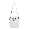 Bolsa Transversal Fantasma Branca Minimalista - Pequena Bolsa de Ombro de Nylon para o Dia a Dia
