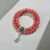 Polvo de Frambuesa Pulsera de Mano Bodhi Doble Círculo para Hombre y Mujer Pulsera de Cuentas de Placa Suave para Dedos Sonido de Sacudida Explosiones Wen Juego al por Mayor