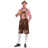 Venta al por mayor de fabricantes de atuendos para festivales de cerveza para hombre, conjunto de petos bávaros multicolor, disfraz para actuación de fiesta de Halloween