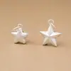 Colgante de pentagrama liso de plata pura 999 hecho a mano charm de estrella pulsera de cristal DIY accesorio de plata