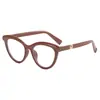 Gafas planas de ojo de gato, una nueva tendencia de gafas de moda transfronteriza en Europa y América, con un diseño de media montura, monturas grandes y un distintivo estampado de leopardo.