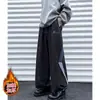 Pantalones Deportivos Casuales Rectos Gruesos con Forro de Polar de Moda para Hombres y Mujeres, Cálidos para Otoño e Invierno, Sueltos, Cómodos, para el Trabajo, Uso Diario