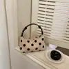 Bolsa Pequena Preta e Branca de Bolinhas Estilo Mori Japonês para Mulheres, Novo Modelo 2026, Bolsa de Ombro Versátil, Bolsa de Mão para o Dia a Dia, Bolsa Dumpling