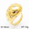 Anillo abierto con incrustaciones de diamantes y chapado en oro de 18 quilates de acero de titanio exagerado con personalidad de la moda europea y americana, joyería femenina INS, anillo de moda de celebridades de Internet