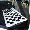 Alfombrilla gruesa para coche de mascotas, cama de perro a cuadros para asiento trasero de coche, cojín de asiento grueso de felpa, alfombrilla para perro de coche para perros medianos