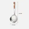Colador Grande Espesado de Acero Inoxidable Cuchara para Fideos y Empanadillas Cuchara de Sopa Doméstica Separador de Grasa Cuchara Drenadora Comercial para Hot Pot