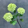 Flor Artificial Bola de Nieve de 3 Cabezas Hortensia Flor de Moda Sala de Estar Flor Falsa Decoración del Hogar Arreglo de Boda Flor de Seda Venta al por Mayor