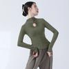 Top Clásico de Danza Ajustado de Manga Larga con Diseño sin Dedos y Abertura, Versátil Top de Danza de Cuello Alto para Mujer, Adecuado para el Uso Diario