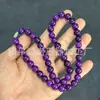 Pulsera de cuentas estilo vintage Shukulai, pulsera de píldoras de cuentas redondas de jade cuarcita morado berenjena, productos de jade y jadeíta para transmisión en vivo