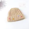 Chapéu de tricô fofo com miçangas estilo coreano, gorro corta-vento de algodão puro para exportação, chapéu com logotipo personalizado da fábrica de origem