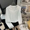 Outono e inverno 260g cor sólida modal canelado manga longa camiseta feminina top 2026 gola polo base shirt curta
