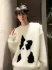 Suéter Pulôver de Cachorrinho Cartoon Direto da Fábrica Masculino de Inverno Mohair Gola Redonda Tricô Preguiçoso Casual Estilo Americano