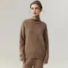 Zhenrong~ Suéter de Punto Minimalista Suave de Cachemir 100% de Cabra para Mujer, Cuello Alto, Perezoso y Adelgazante, Capa Base