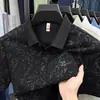 Camiseta de manga corta para hombre en transmisión en vivo, camisa tipo polo de algodón transpirable impresa, estilo business casual para hombres jóvenes y de mediana edad