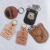 Chaveiro Personalizado em PU/Couro Genuíno, Alça de Couro para Mala com Corrente, Etiqueta Impressa para Bolsa, Chaveiro de Couro