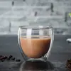 Taza de Vidrio Transparente de Doble Capa Aislante de Vidrio de Borosilicato Alto Moda y Sencillez para Uso Doméstico para Té, Leche, Jugo, Café