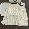 Nuevo conjunto de pijama de algodón nube con encaje de oso lindo y moderno para mujer, cárdigan de manga larga de otoño y primavera, ropa de estar de dibujos animados