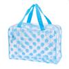 Bolsa de almacenamiento de PVC transparente, multifuncional, portátil, para artículos de tocador, cosméticos, artículos de baño, bolsa de acabado con logotipo impreso.