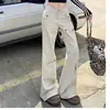 Jeans de trabajo acampanados de diseño estilo americano, nuevo modelo 2026, de cintura alta, corte holgado, adelgazantes, pantalones de largo hasta el suelo
