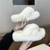 Pantuflas de Felpa Estilo Coreano Otoño e Invierno para Mujer 2024 Nuevo Estilo Suela Gruesa Exterior Calientes para el Hogar Suela Alta Suave