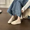 Novedad Primavera 2026 Estilo Redondo Piel Genuina Mate Suela Suave Casual para Exteriores Mocasines para Mujer con Cordones Suelas Planas